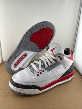 Nike Air Jordan 3 Retro GS DM0967-160 White Red Grey Black Kids Sneakers 6.5y